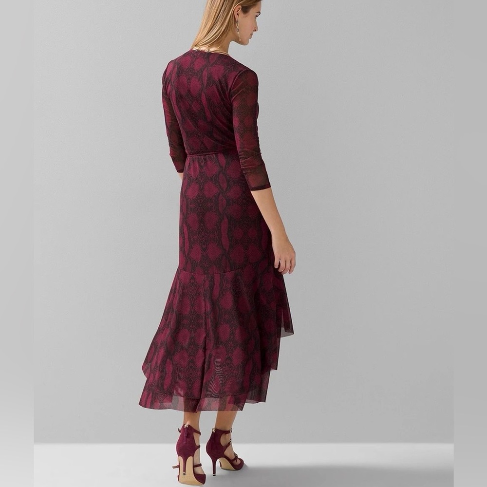 Whbm Python Print Mesh Wrap Dress New W/ Tag Sz 4… - image 4